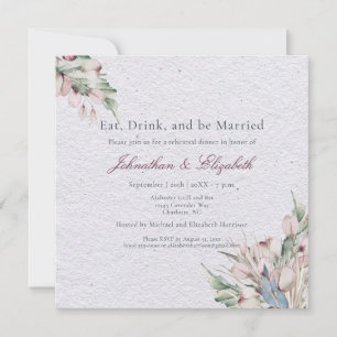 Watercolor Boho Floral and Botanical Rehearsal Invitation