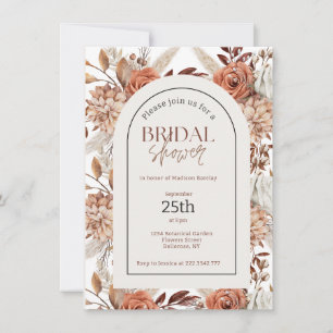 Watercolor Boho Floral Bridal Shower Invitation