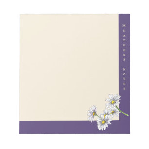 Watercolor Boho Floral Daisy Christmas Gift Notepad