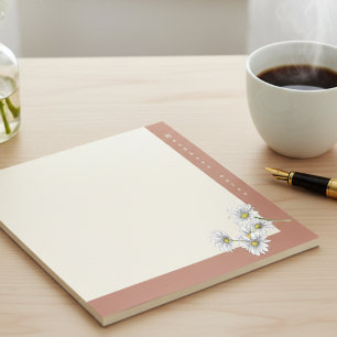 Watercolor Boho Floral Daisy Christmas Gift Notepad