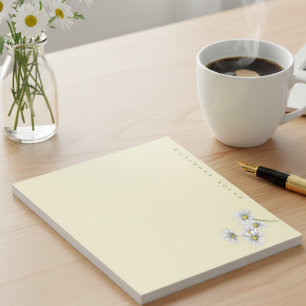 Watercolor Boho Floral Daisy Christmas Gift Notepad