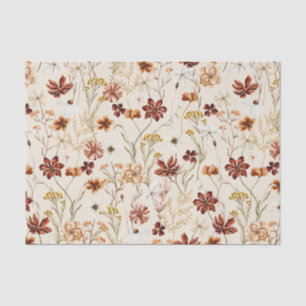 Watercolor Boho Floral Pattern Tissue Paper