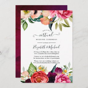 Watercolor Boho Floral Spring Wedding Update Invitation