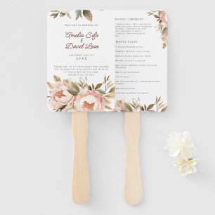 Watercolor Boho Floral Wedding Hand Fan