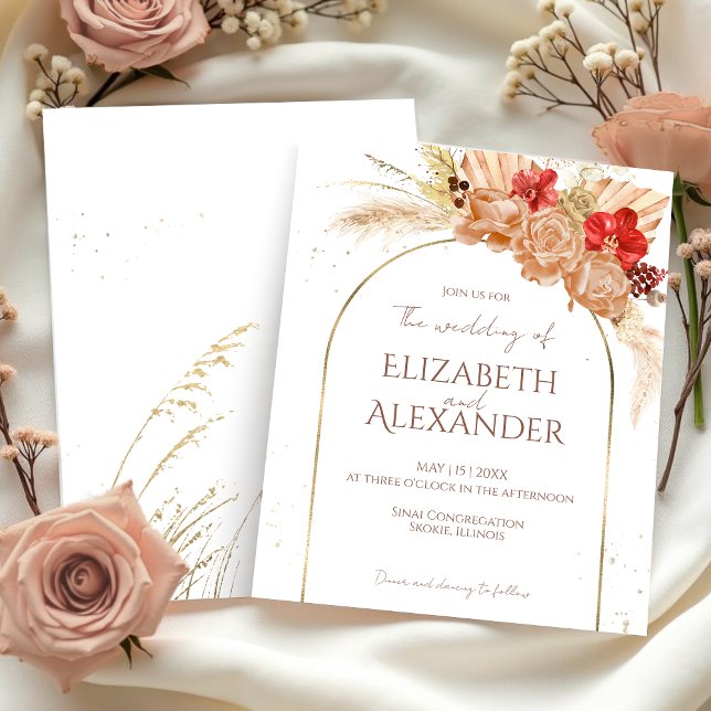 Watercolor Boho Floral | Wedding Invitations (Creator Uploaded)