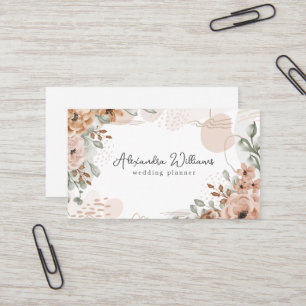 Watercolor Boho Flowers Elegant Business Card