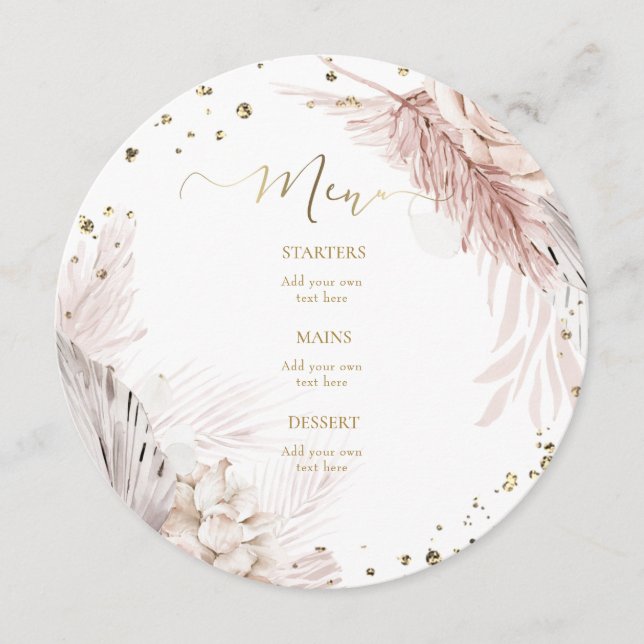 watercolor boho flowers menu (Front)