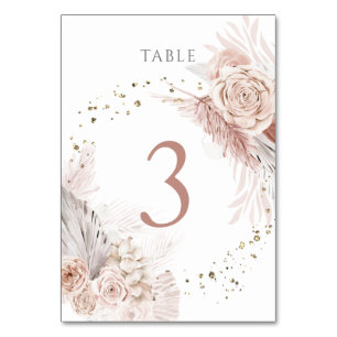 watercolor boho flowers Table Number 3