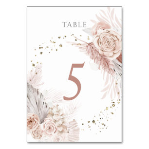 watercolor boho flowers Table Number 5