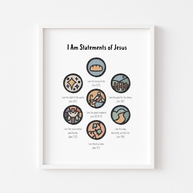 Watercolor boho i am statement of Jesus poster (Creator Uploaded)