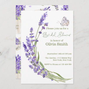 Watercolor Boho Lavender Bridal Shower Invitation