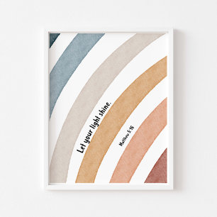Watercolor boho let your light shine poster