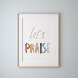 Watercolor boho lets praise poster