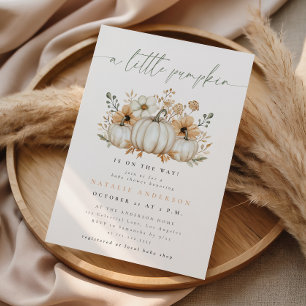 Watercolor Boho Little Pumpkin Baby Shower Invitation