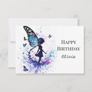Watercolor Boho Magic Fairy Birthday Card