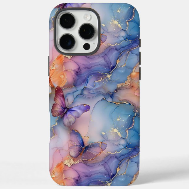 Watercolor Boho Marble Butterfly iPhone  Case-Mate iPhone Case (Back)