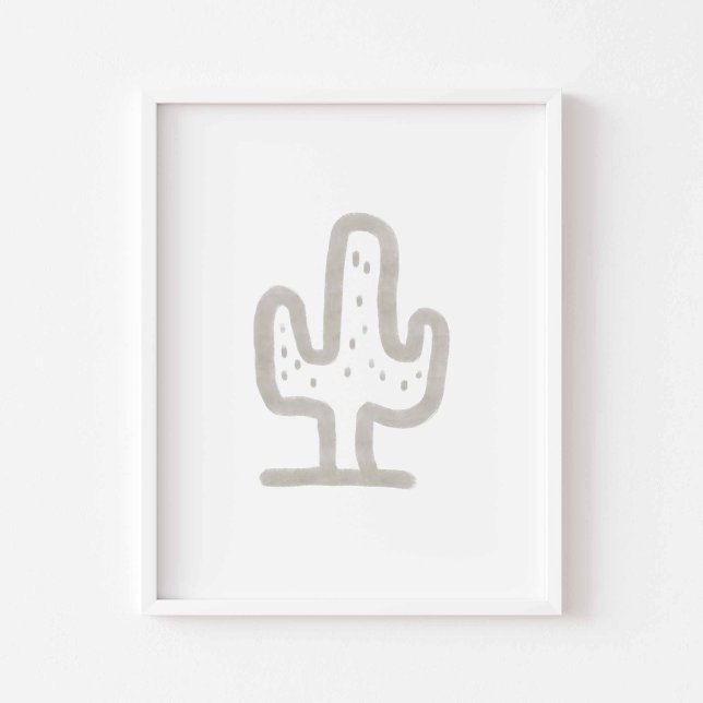 Watercolor boho minimalist cactus poster (Creator Uploaded)