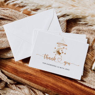 Watercolor Boho nursery baby shower thank you card