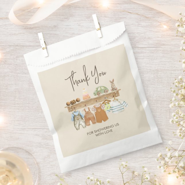 Watercolor  Boho Nursery Baby Shower Thank You  Favour Bag (Clipped)