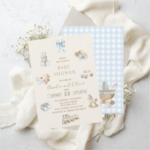 Watercolor Boho Nursery boy baby shower Invitation