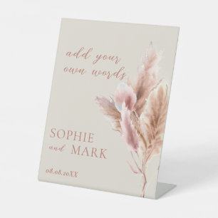 Watercolor Boho Pampas Grass Wedding Custom Signs