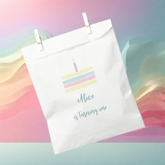 Watercolor boho pastel cake  Birthday   Favour Bag (Creator Uploaded)