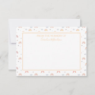Watercolor Boho Personalised Rainbow Pattern Thank You Card