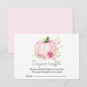 Watercolor Boho Pumpkin Babyshower Enclosure Card 