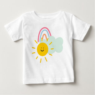 Watercolor Boho Rainbow and Sun  Baby T-Shirt
