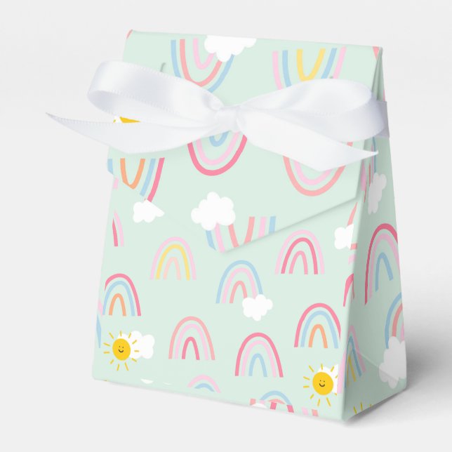 Watercolor Boho Rainbow and Sun  Favour Box (Front Side)
