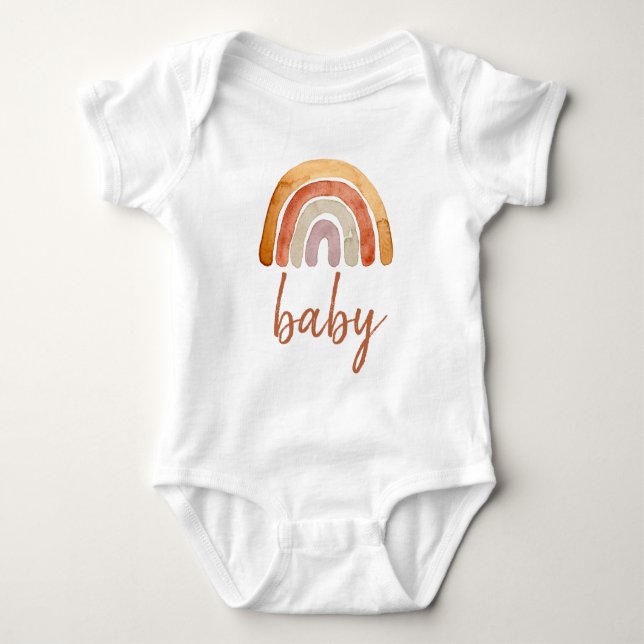 Watercolor Boho Rainbow Baby  Baby Bodysuit (Front)