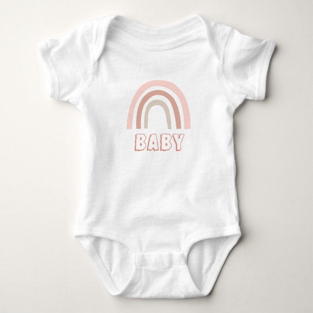 Watercolor Boho Rainbow Baby Bodysuit (Front)