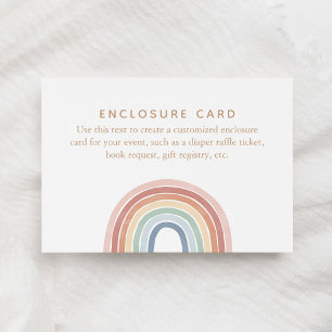 Watercolor Boho Rainbow Baby Shower Enclosure Card