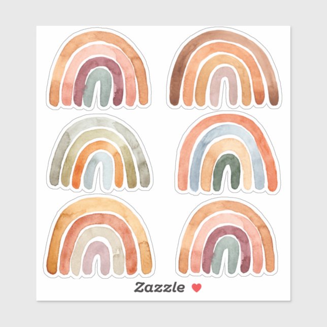 Watercolor Boho Rainbow Collection (Sheet)