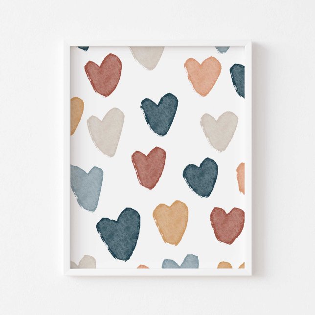 Watercolor Boho rainbow hearts poster (Creator Uploaded)