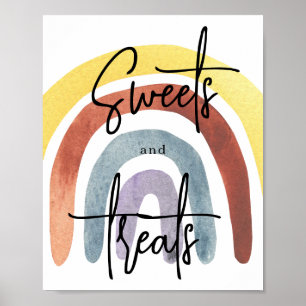 Watercolor Boho Rainbow Sweets and treats Poster
