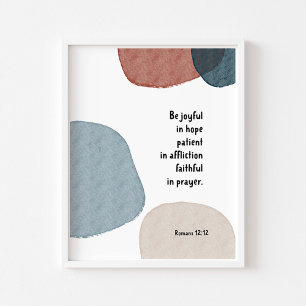 Watercolor boho Romans 12:12 poster