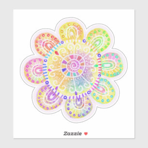 Watercolor Boho Style Large Sunflower