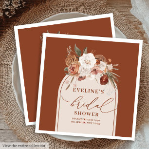 Watercolor Boho Terracotta Napkins Bridal Shower