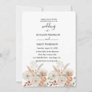 watercolor boho wedding Invitation