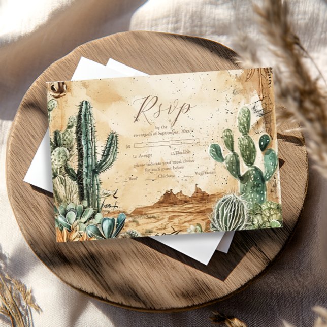 Watercolor Boho Western  RSVP Card (Creator Uploaded)