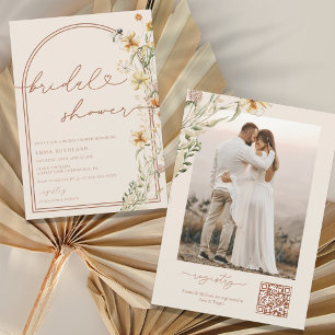Watercolor Boho Wildflowers Bridal Shower Invitati Invitation