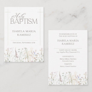 Watercolor Boho Wildflowers Remembrance Card