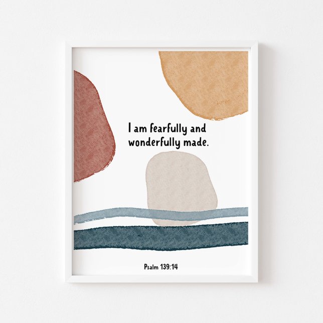 Watercolor boho wonderfully fearfully made poster (Creator Uploaded)