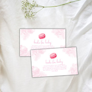 Watercolor Bonjour Bébé Macaron Books Baby Shower Enclosure Card