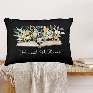 Watercolor Book Flower Floral Teacher Appreciation Decorative Cushion