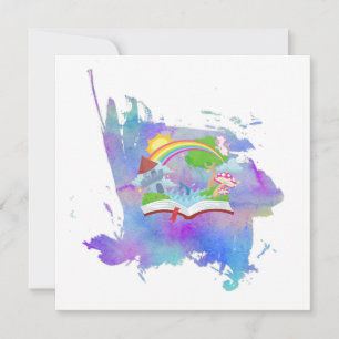 Watercolor book invitation