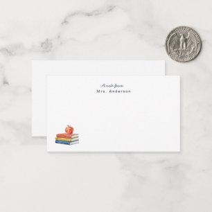 Watercolor Books and Apple Teachers  Little  Card