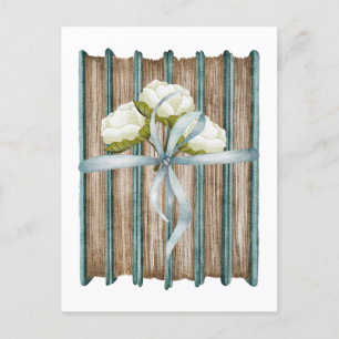 Watercolor books and flowers postcard