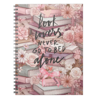 Watercolor Books and Pink Flowers Notebooks